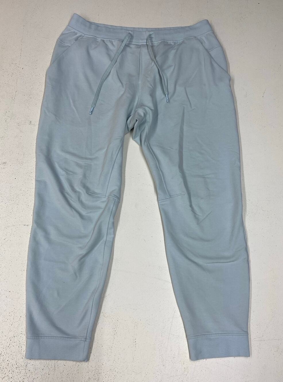 Men Lululemon City Sweat light blue fleece drawstring joggers sweatpants, XXL